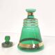 Carafe vintage en verre or et vert