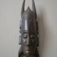 Carved wooden mask, vintage tribal decoration object, African art