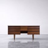 Vintage Mid-Century Modern Brown Teak Desk, 1960s
