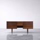 Vintage Mid-Century Modern Brown Teak Desk, 1960s
