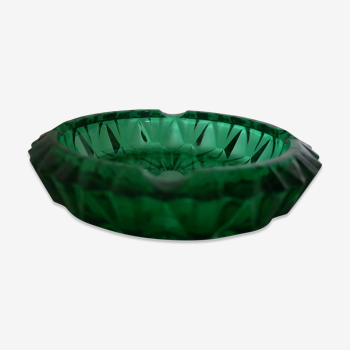 Green glass ashtray