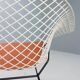 Chaise Diamond de Harry Bertoia en métal blanc et noir et assise en cuir neuf