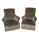 Olive green English armchairs