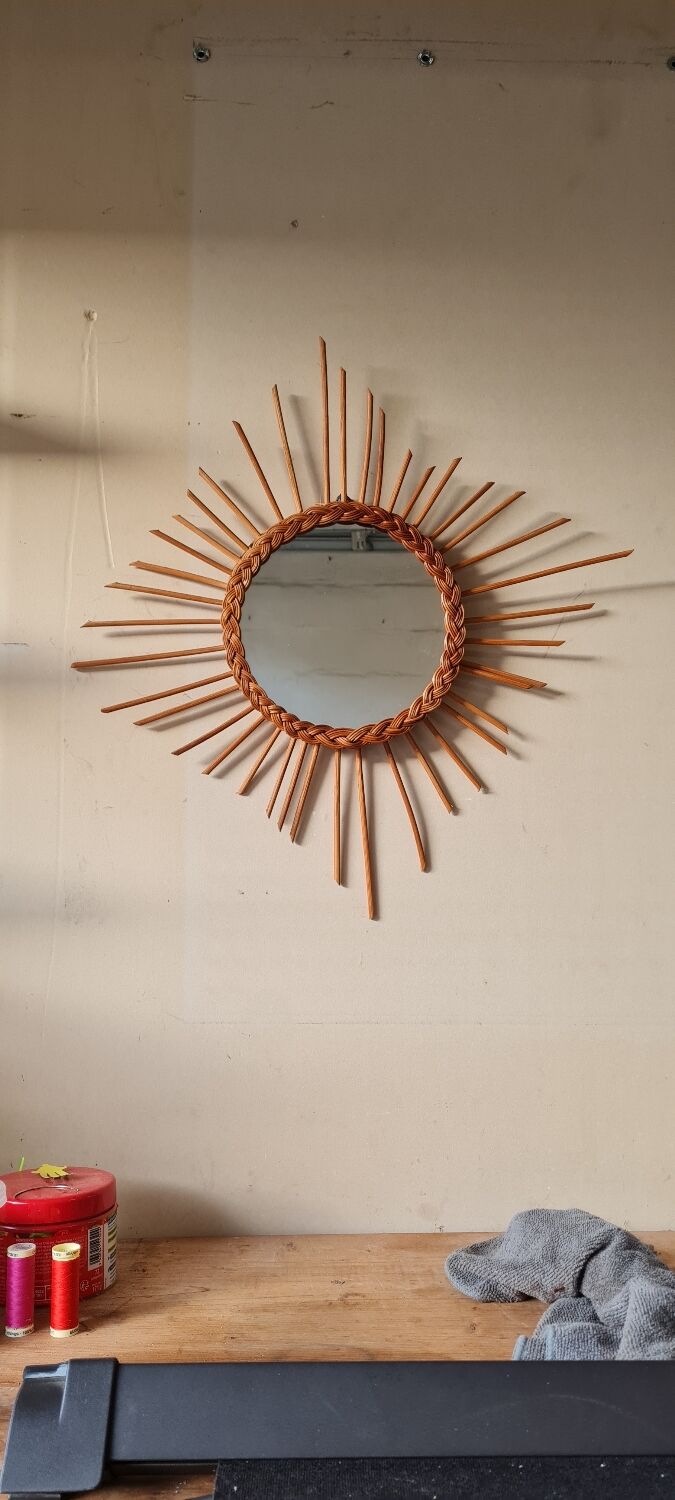 Rattan sun mirror