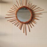 Rattan sun mirror
