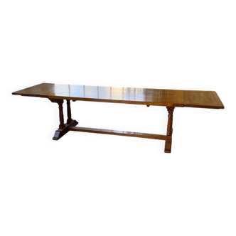 3m oak table from 1950 with its extensions