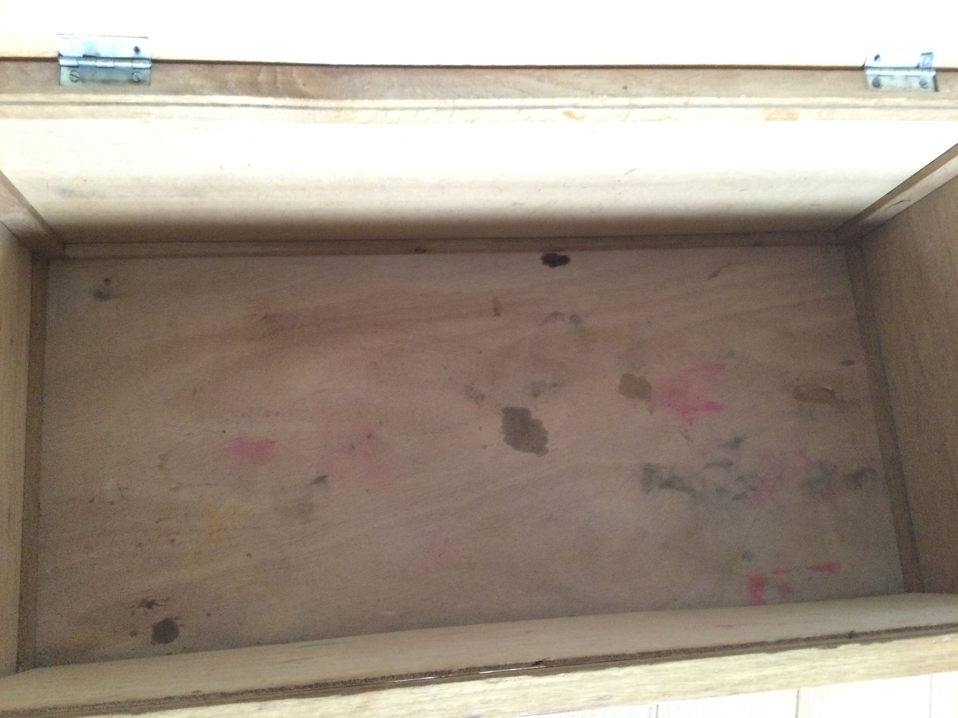 Vintage wood and rattan chest