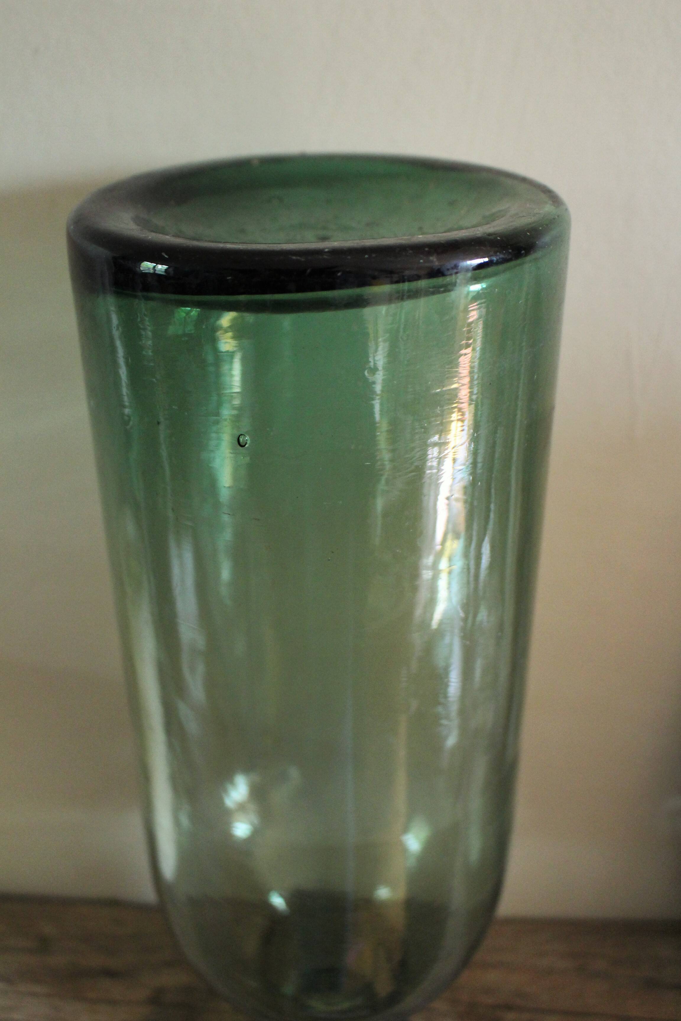 Large Green Glass Bottle Vase