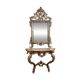 curved castle console + Louis XV style mirror in gilded and silvered wood