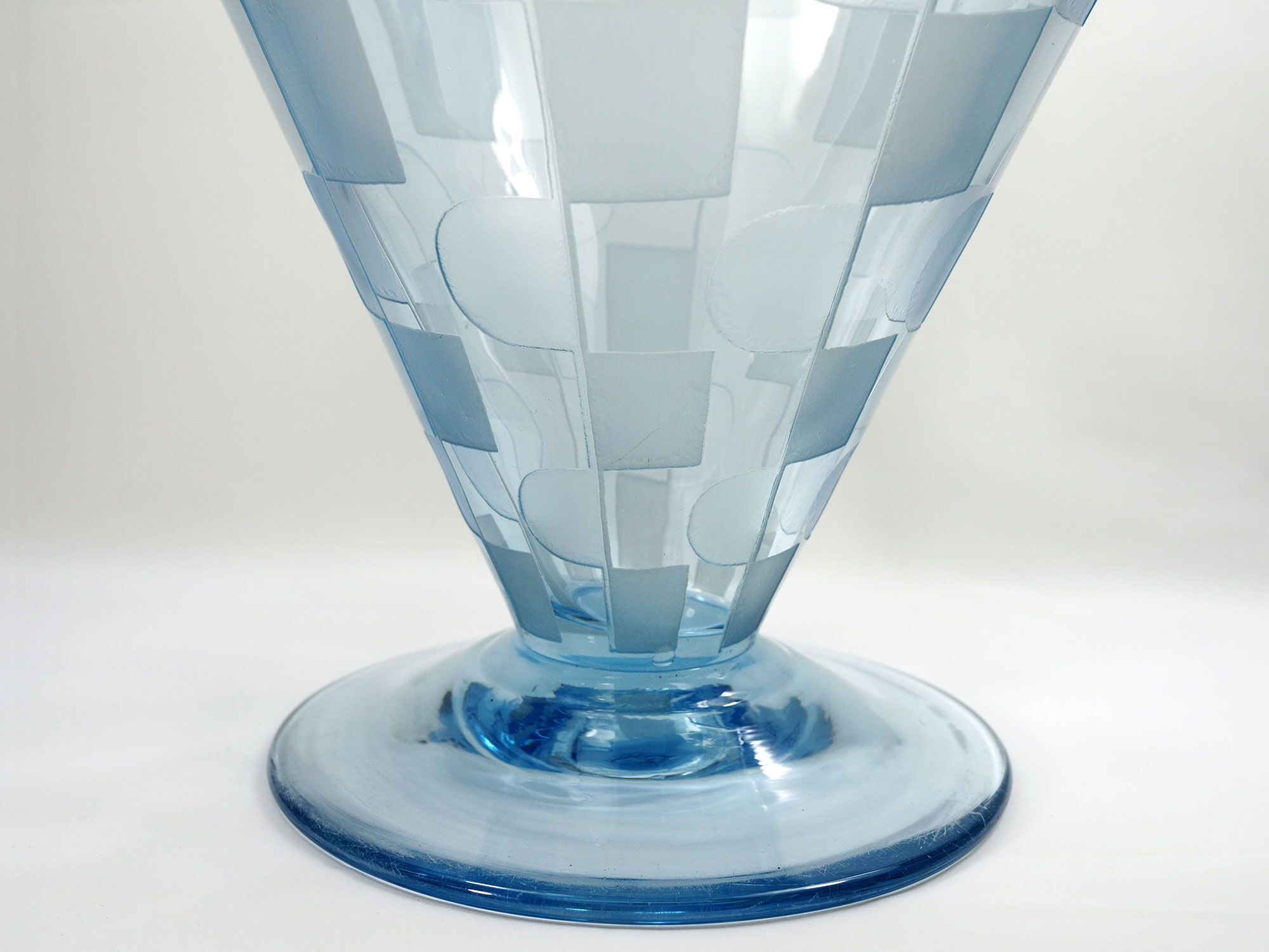 French art deco large conic glass vase, 1920