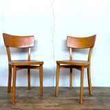 Pair of wooden chairs bistrot