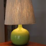 Green wooden lamp base (without lampshade)