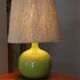 Green wooden lamp base (without lampshade)