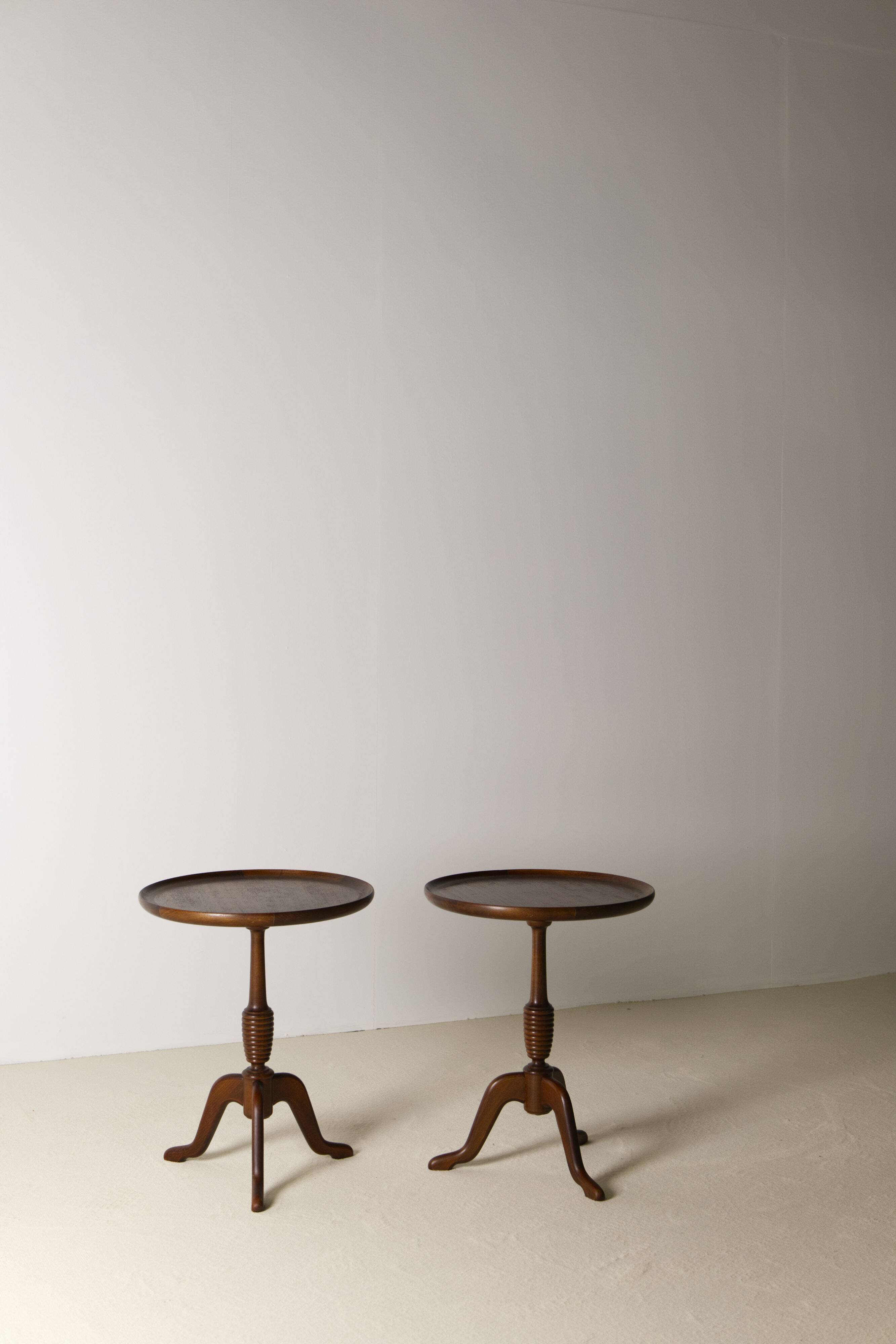 Pair of Mahogany side tables by Anton Kildeberg, Denmark 1960's