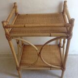 Bedside table vintage rattan