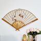Fan hand painted fabric and bamboo