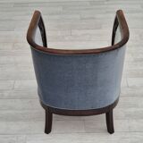 Années 1950, chaise longue danoise, état d'origine, meuble en laine bleu clair.