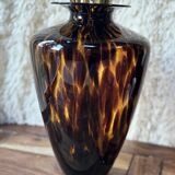 Large Murano vase in tortoiseshell style