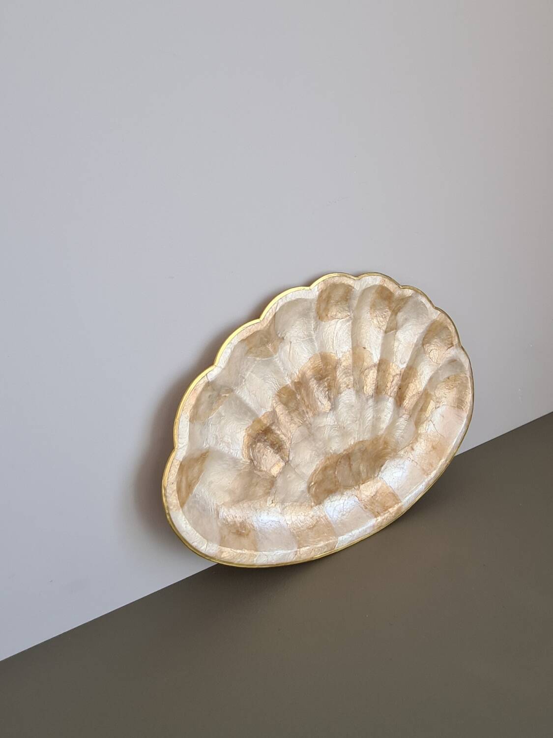 Vintage mother-of-pearl and gold trinket dish – decorative bowl