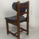Ensemble de 4 chaises de salle à manger brutalistes en chêne et cuir, années 1960