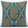 Silk Embroidered Floral Cushion Cover. Blue Throw Pillow Case. Traditional Uzbek Accent Pillow.