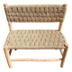 Moroccan Wooden Bench with Palm Leaf Cord Entryway and Living Room Boh