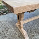 Extendable monastery table renovated in solid raw oak 180 260cm