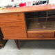 Vintage 1960s enfilade in varnished cherry wood.