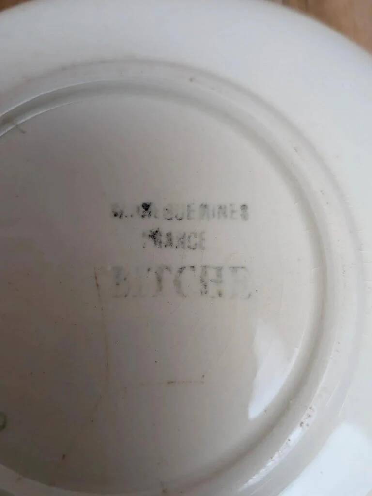 Cup and saucer Sarreguemines model Bitche – Ironstone