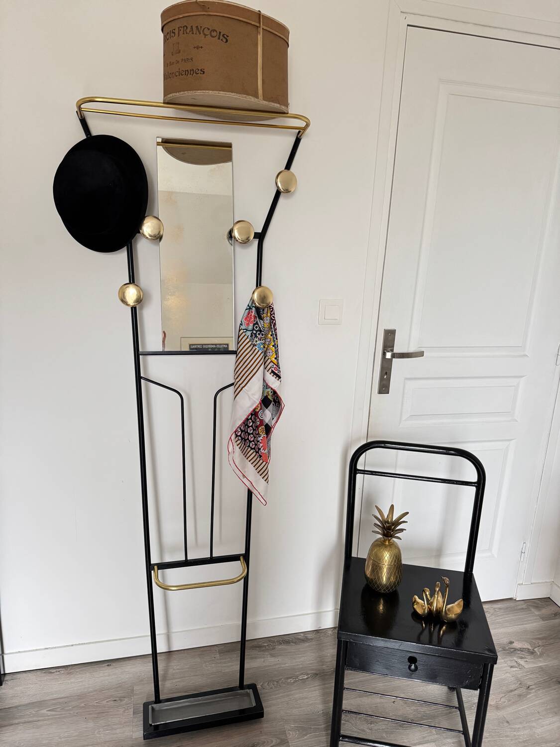 Vintage gold coat rack