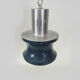 Vintage blue and gray pendant lamp in metal and plastic year 70