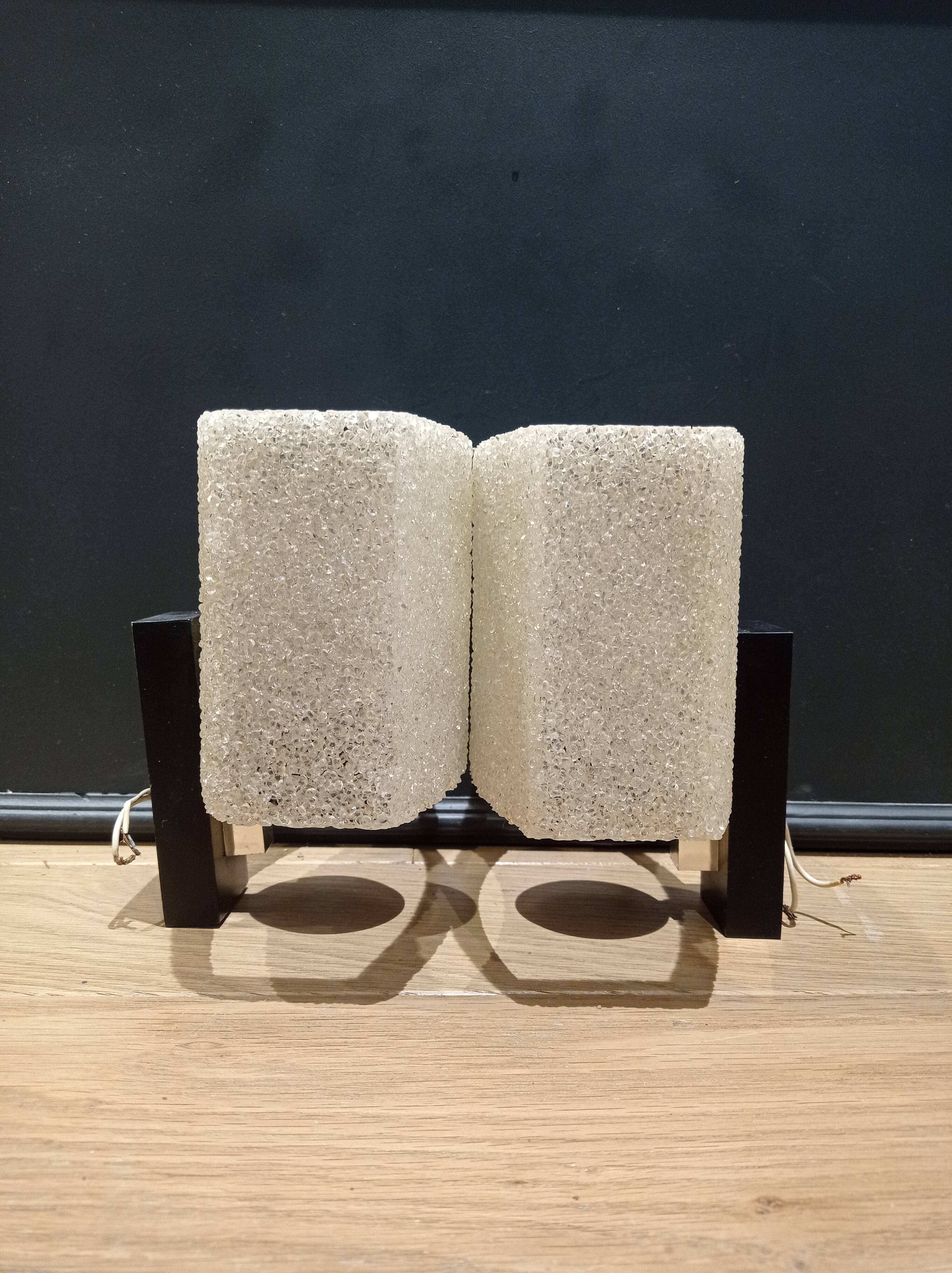 Pair of wall lamps in perspex granité deisgn 60