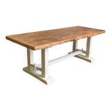 Raw wood table top.