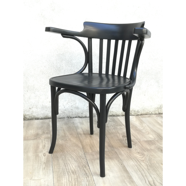 Chaise bistrot en bois avec accoudoirs  Selency