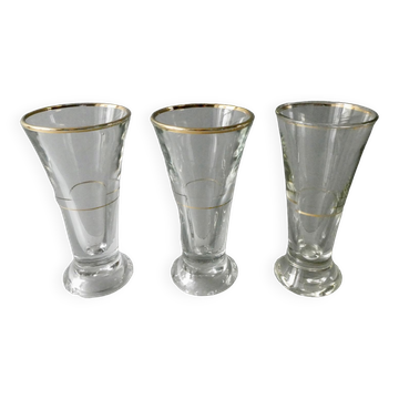 3 pastis glasses, Ricard, bistro, early 20th century
