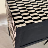 Checkerboard marquetry chest of drawers