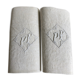 Pair of damask table napkins, monogram