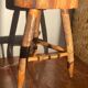 Raw wooden stool