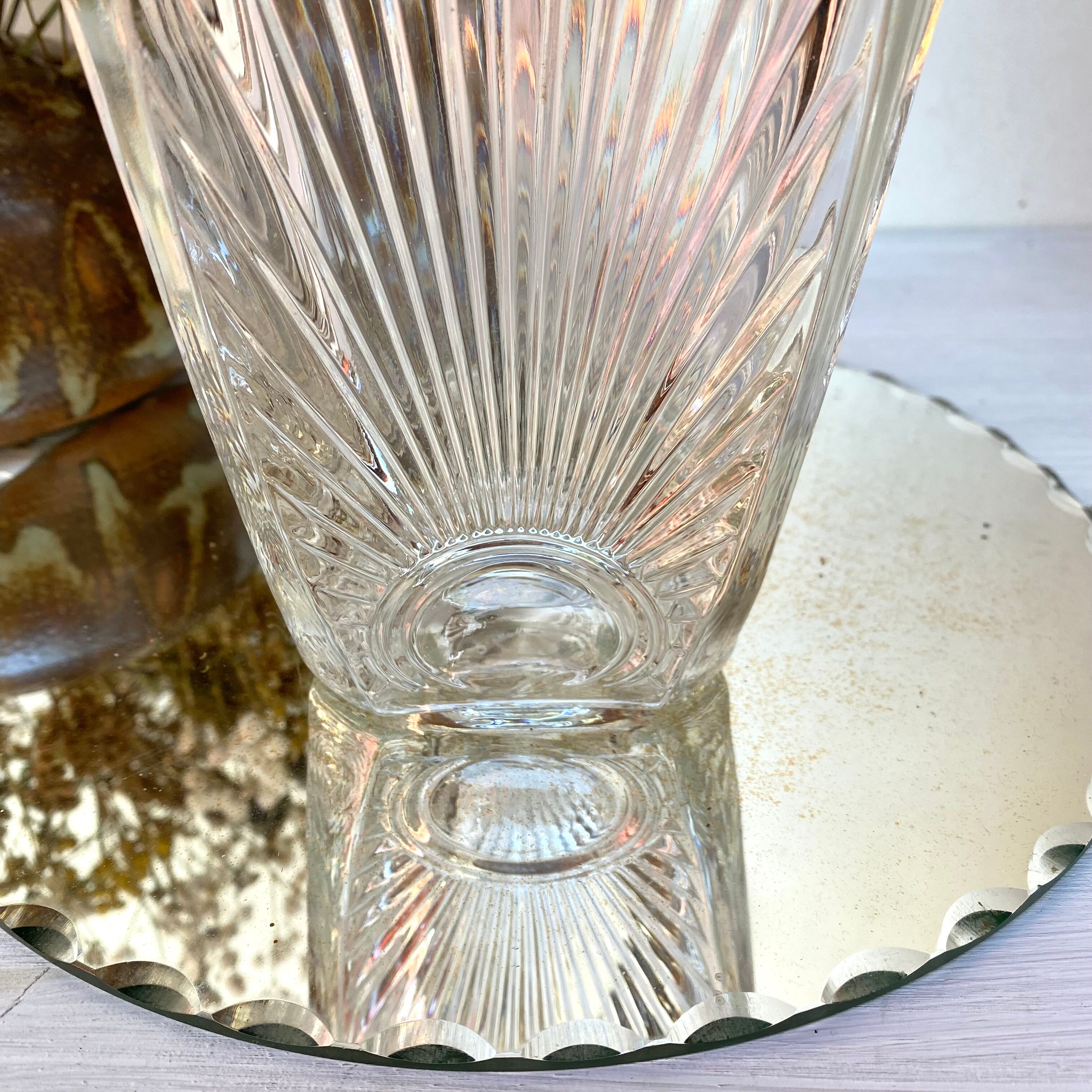 Vintage chiseled glass vase