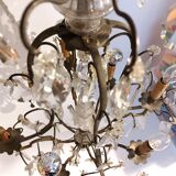 Neoclassical bronze chandelier with 8 lights, tassels and dagger