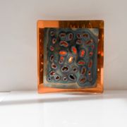 Vintage Brutalist copper wall sconce from Boréns, 1960s