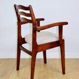 Office chairs vintage beige boucle - set of 3