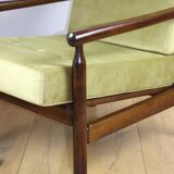 Stobrawa wooden armchair brown vintage olive - Bączyk - 2 pieces available