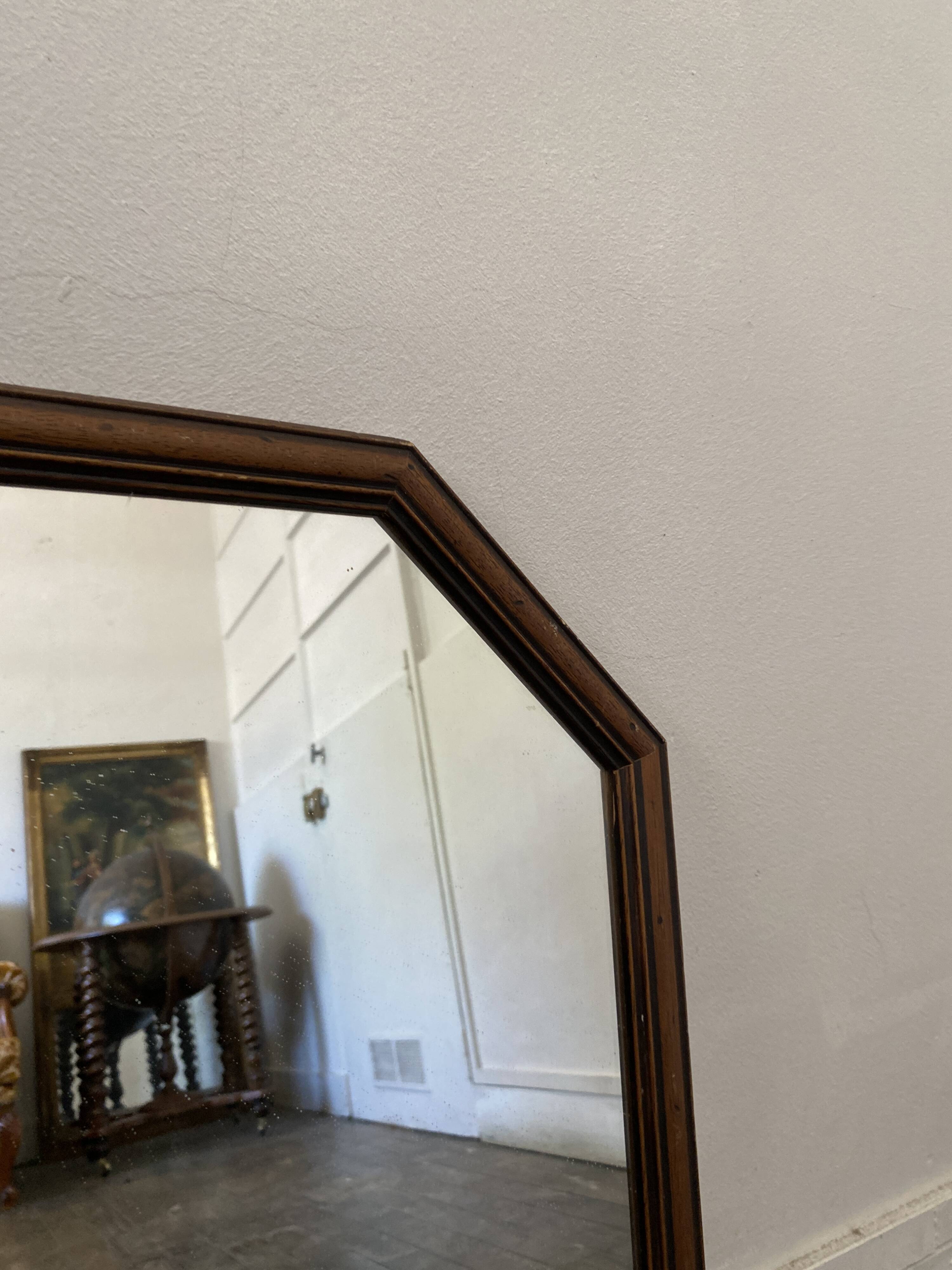 Miroir scandinave en bois, années 60