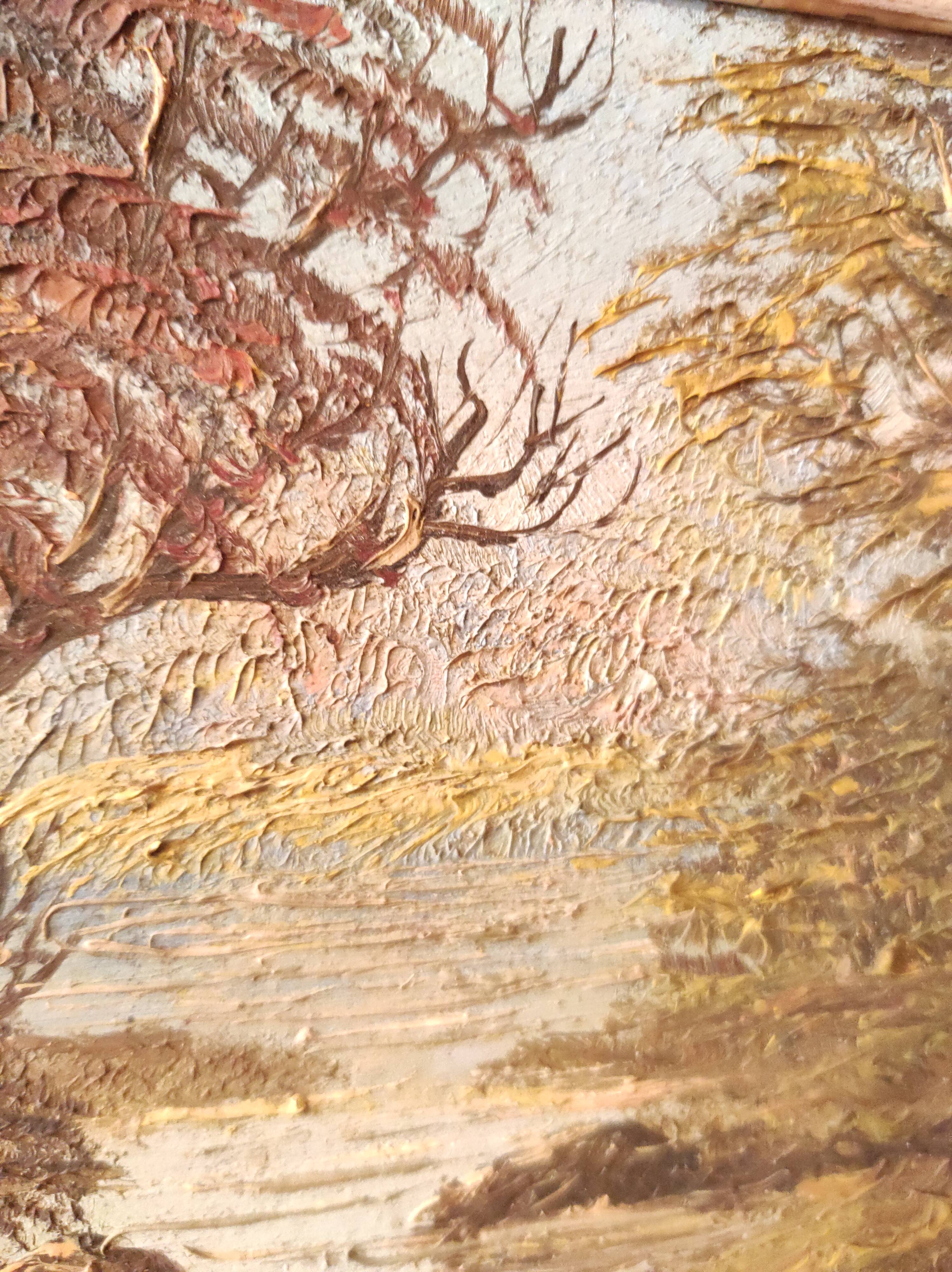 Vintage French oil painting, signed M. Bonvin