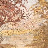 Vintage French oil painting, signed M. Bonvin