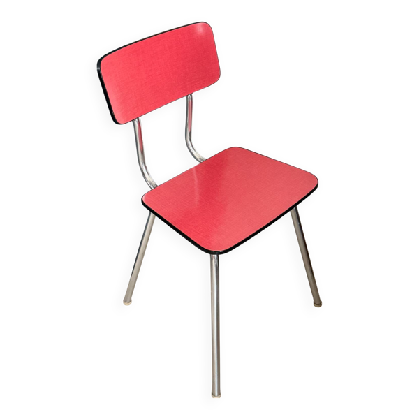 Chaise en Formica rouge vintage