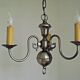Vintage french 3 light silver brushed satin flemish chandelier