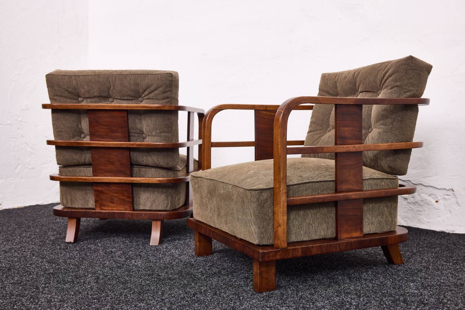 Lajos Kozma, importants fauteuils Art Déco de Budapest Werkstatte, années 1930