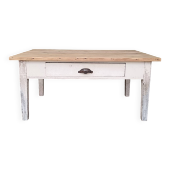 Wooden coffee table / patinated